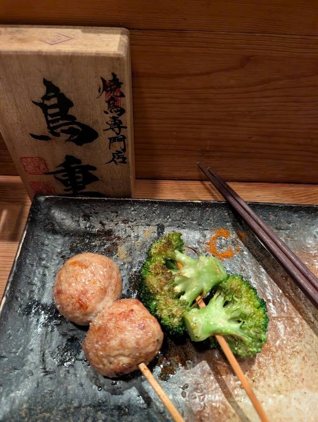 つくねとブロッコリーの串